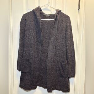 Barefoot Dreams - Cozy Blue Hooded Cardigan